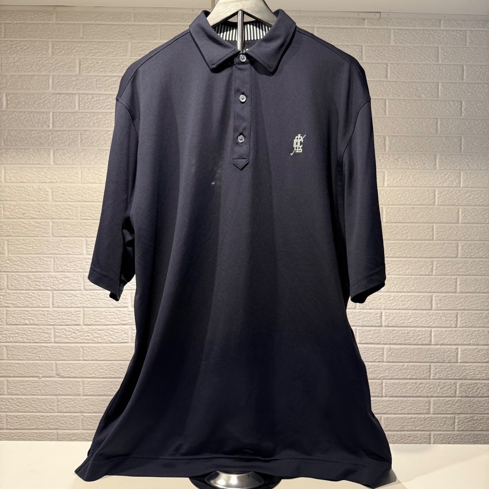 FootJoy FJ Navy Blue Golf Polo Shirt Mens XL Embroidered Logo Short Sleeve